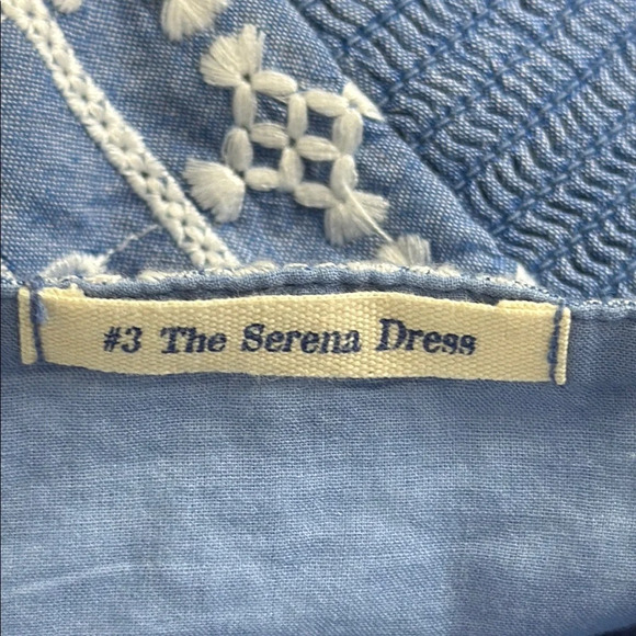 Fat Face The Serena Embroidered Blue Chambray Sleeveless Sundress Size Small - Picture 13 of 14